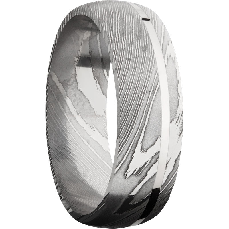 Lashbrook Black & White Damascus Steel 7mm Men's Wedding Band