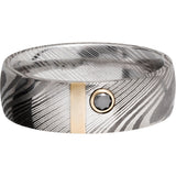 Lashbrook Black White & Yellow Damascus Steel 7mm Men's Wedding Band