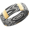 Lashbrook Black White & Yellow Damascus Steel 7mm Men's Wedding Band