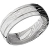 Lashbrook Black & White Damascus Steel 7mm Men's Wedding Band