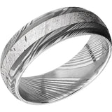 Lashbrook Black & White Damascus Steel Meteorite 7mm Men's Wedding Band