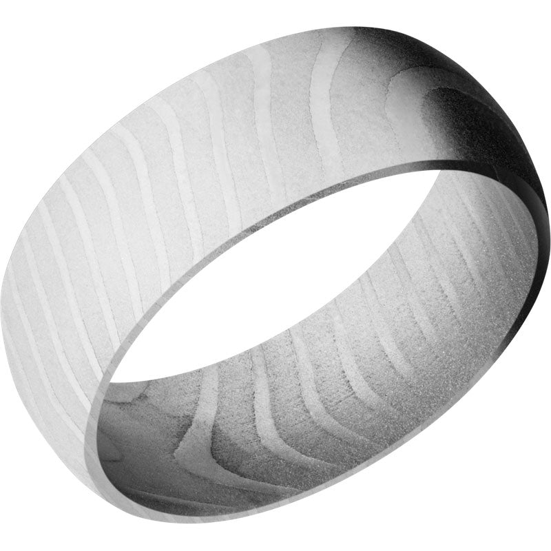 Lashbrook White Damascus Steel 8mm Men's Wedding Band