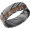 Lashbrook Black & White Damascus Steel Hardwood 8mm Men's Wedding Band