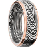 Lashbrook Black Rose & White Damascus Steel 8mm Men's Wedding Band