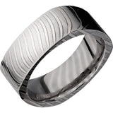 Lashbrook Black & White Damascus Steel 8mm Men's Wedding Band