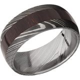 Lashbrook Black & White Damascus Steel Hardwood 9mm Men's Wedding Band