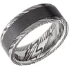 Lashbrook Black & White Damascus Steel 8mm Men's Wedding Band