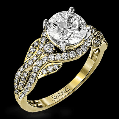 Simon G. Straight 18k Yellow Gold Round Cut Engagement Ring