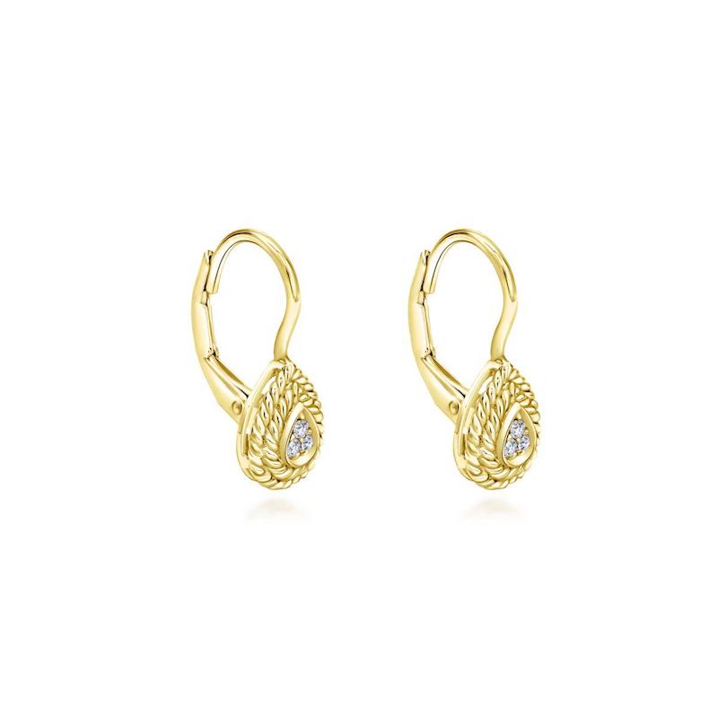 Gabriel & Co. 14k Yellow Gold Hampton Diamond Drop Earrings