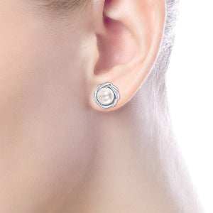 Gabriel & Co. Sterling Silver Grace Stud Pearl Earrings