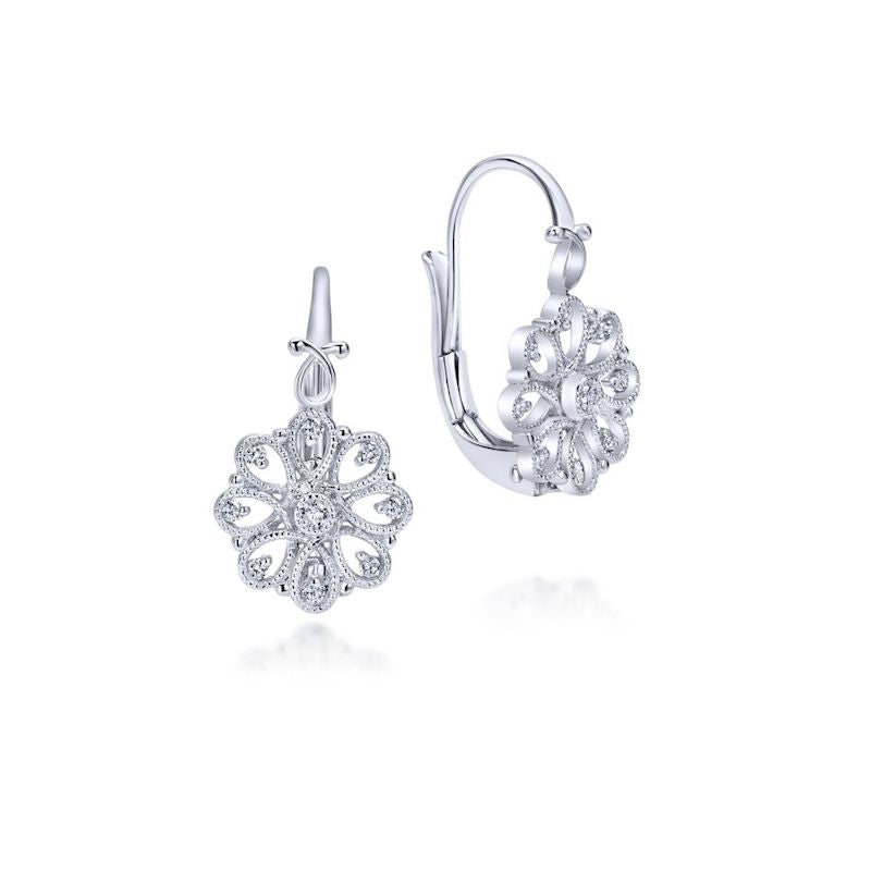 Gabriel & Co. Sterling Silver Victorian Gemstone Drop Earrings