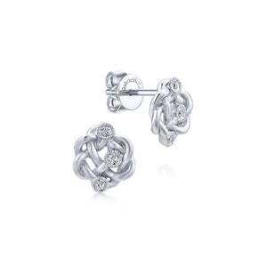 Gabriel & Co. Sterling Silver Contemporary Diamond Stud Earrings