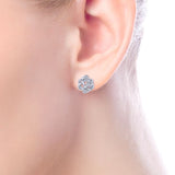 Gabriel & Co. Sterling Silver Contemporary Diamond Stud Earrings