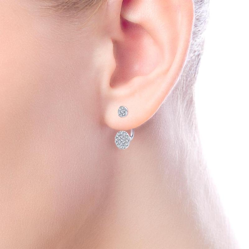 Gabriel & Co. 14k White Gold Lusso Diamond Peek A Boo Earrings