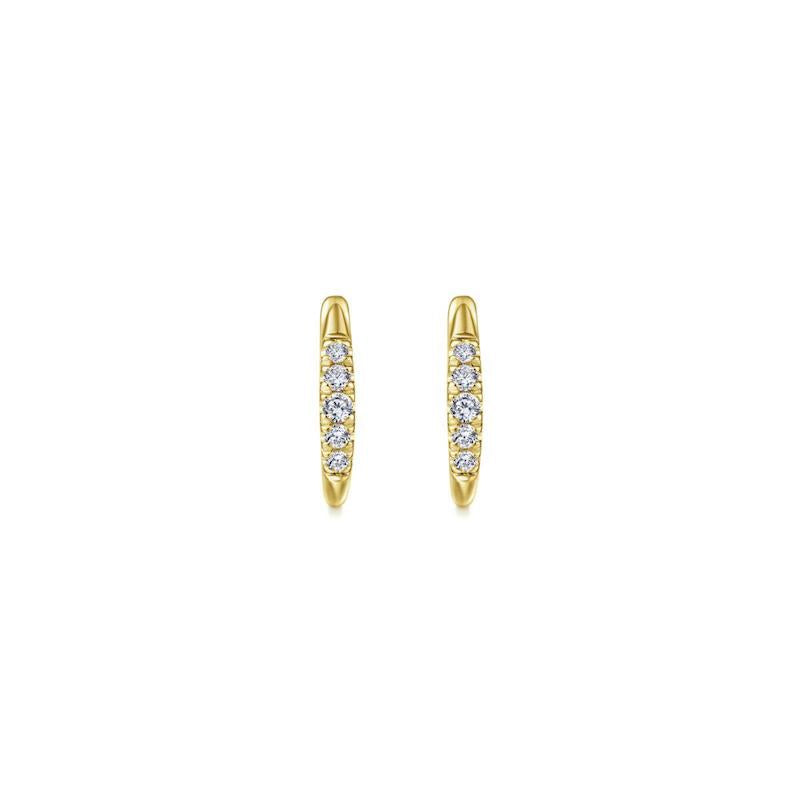 Gabriel & Co. 14k Yellow Gold Lusso Diamond Huggie Earrings