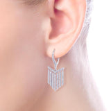 Gabriel & Co. 14k White Gold Art Moderne Diamond Drop Earrings