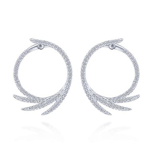 Gabriel & Co. 14k White Gold Kaslique Diamond Hoop Earrings