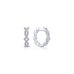 Gabriel & Co. 14k White Gold Kaslique Diamond Huggie Earrings