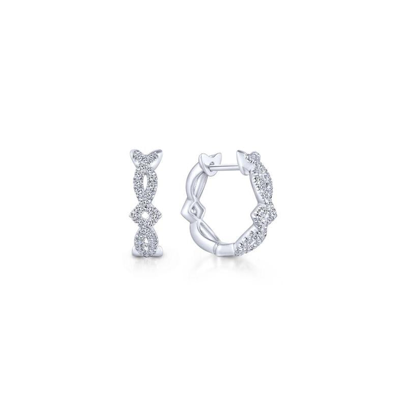 Gabriel & Co. 14k White Gold Kaslique Diamond Huggie Earrings