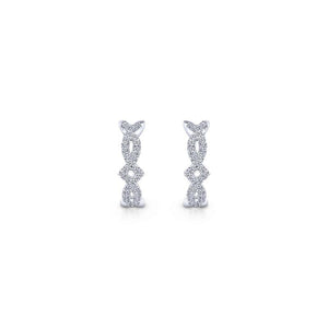 Gabriel & Co. 14k White Gold Kaslique Diamond Huggie Earrings