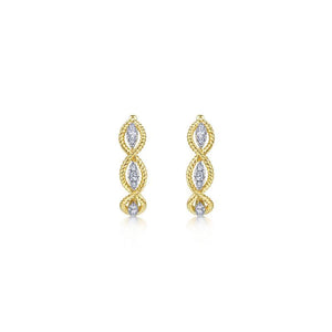 Gabriel & Co. 14k Yellow Gold Hampton Diamond Hoop Earrings