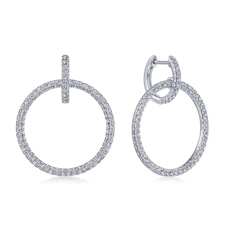 Gabriel & Co. 14k White Gold Lusso Diamond Huggie Earrings