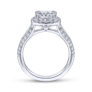 Gabriel & Co. 14k White Gold Contemporary Halo Engagement Ring