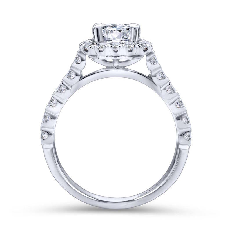 Gabriel & Co. 14k White Gold Contemporary Halo Engagement Ring