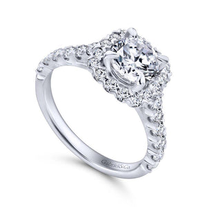 Gabriel & Co. 14k White Gold Contemporary Halo Engagement Ring