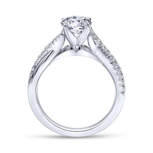 Gabriel & Co. 14k White Gold Contemporary Twisted Engagement Ring