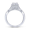 Gabriel & Co. 14k White Gold Victorian Halo Engagement Ring