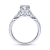 Gabriel & Co. 14k White Gold Victorian Straight Engagement Ring