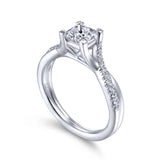 Gabriel & Co. 14k White Gold Contemporary Twisted Engagement Ring