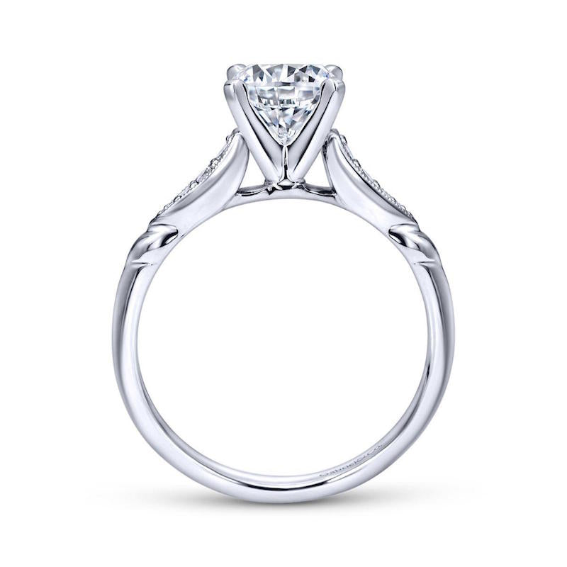 Gabriel & Co. 14k White Gold Victorian Straight Engagement Ring