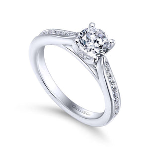 Gabriel & Co. 14k White Gold Contemporary Straight Engagement Ring