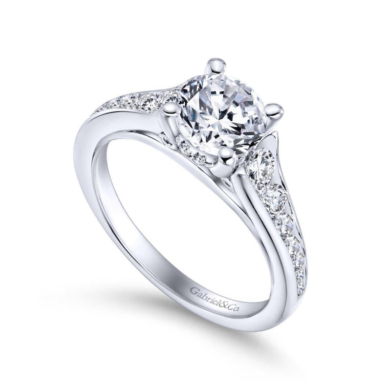 Gabriel & Co. 14k White Gold Contemporary Straight Engagement Ring