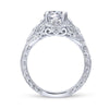 Gabriel & Co. 14k White Gold Victorian Vintage Engagement Ring