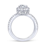 Gabriel & Co. 14k White Gold Rosette Split Shank Engagement Ring