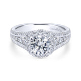 Gabriel & Co. 14k White Gold Entwined Halo Engagement Ring