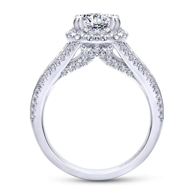 Gabriel & Co. 14k White Gold Entwined Halo Engagement Ring