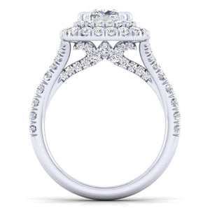 Gabriel & Co. 14k White Gold Entwined Double Halo Engagement Ring