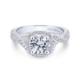 Gabriel & Co. 14k White Gold Rosette Halo Engagement Ring