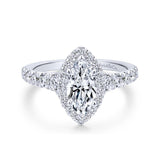 Gabriel & Co. 14k White Gold Entwined Halo Engagement Ring