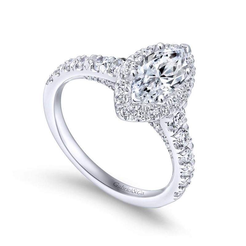 Gabriel & Co. 14k White Gold Entwined Halo Engagement Ring