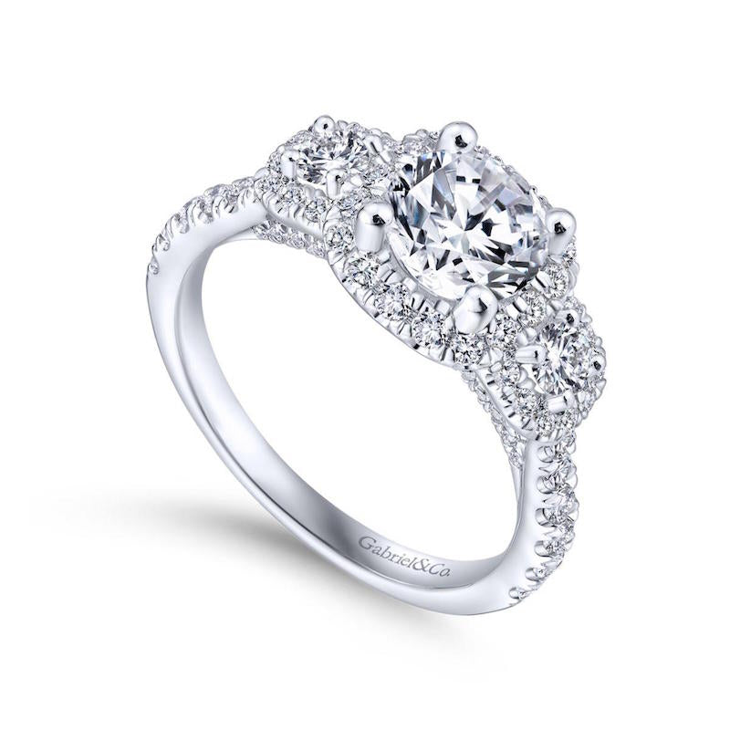 Gabriel & Co. 14k White Gold Entwined Halo Engagement Ring