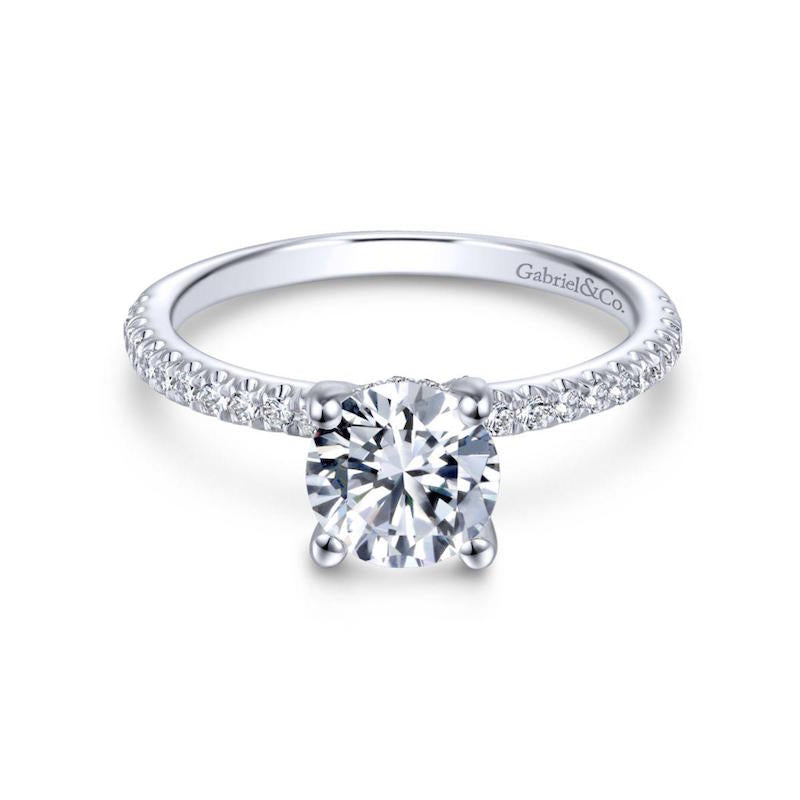 Gabriel & Co. 14k White Gold Contemporary Straight Engagement Ring