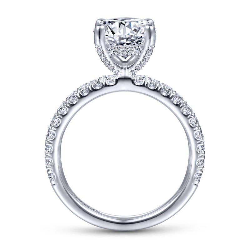 Gabriel & Co. 14k White Gold Contemporary Straight Engagement Ring