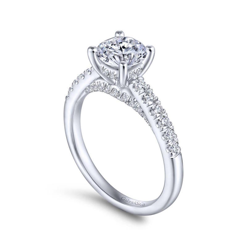 Gabriel & Co. 14k White Gold Contemporary Straight Engagement Ring