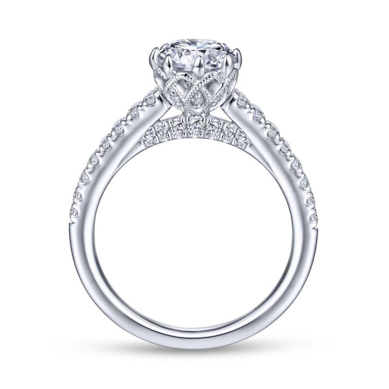 Gabriel & Co. 14k White Gold Contemporary Straight Engagement Ring