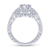 Gabriel & Co. 14k White Gold Art Deco Halo Engagement Ring